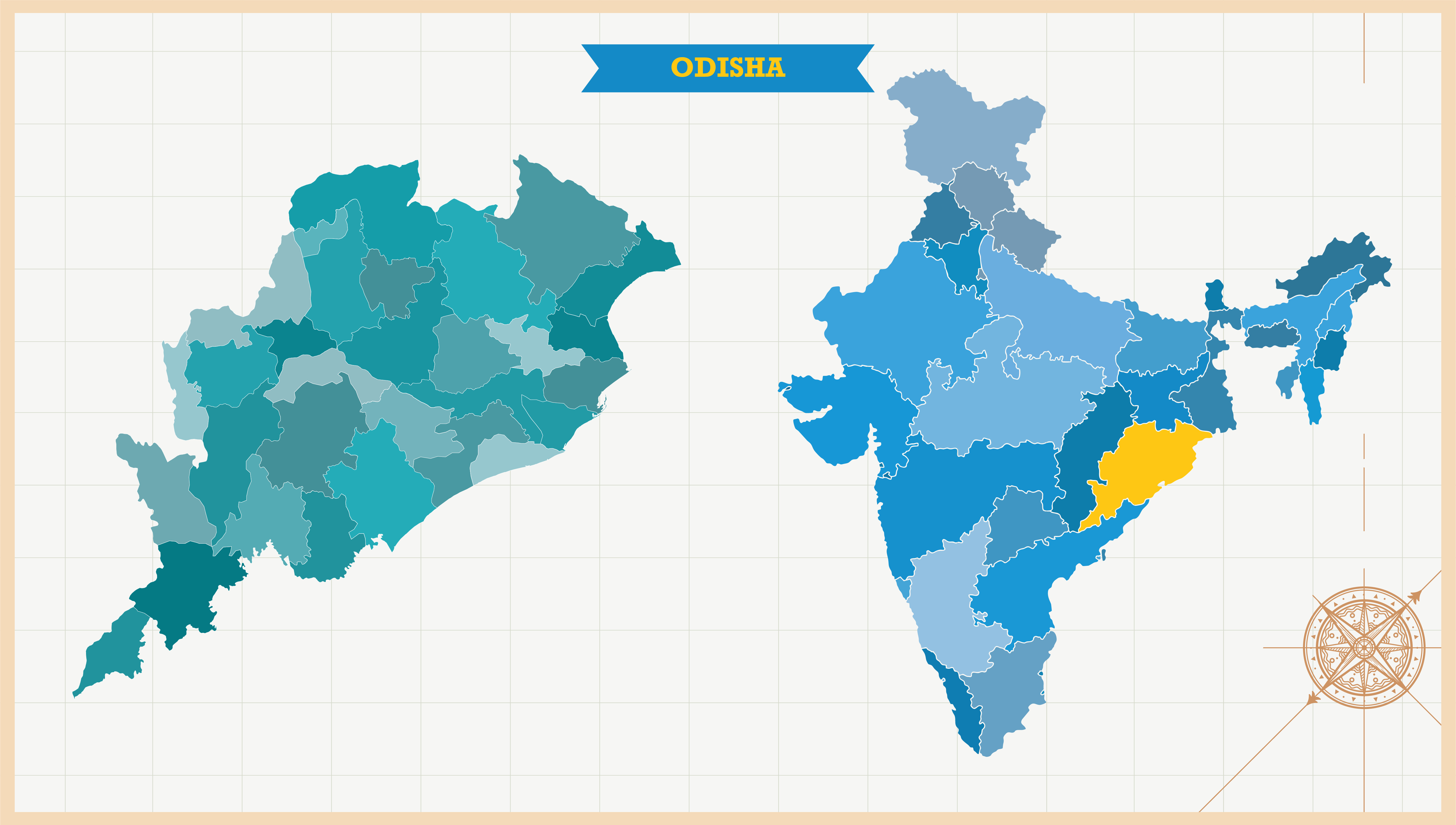 Map of Odisha in India